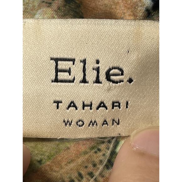 Elie Tahari Shirt Womens 1X Black Floral Button Front Long Sleeve Blouse Plus - Picture 6 of 10